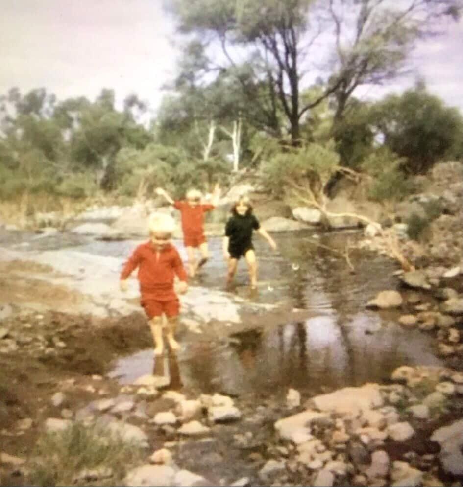 Playing in the Pilbara as a child.